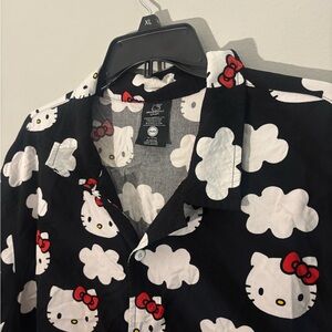 Hello Kitty Gray and Red Patterned Top